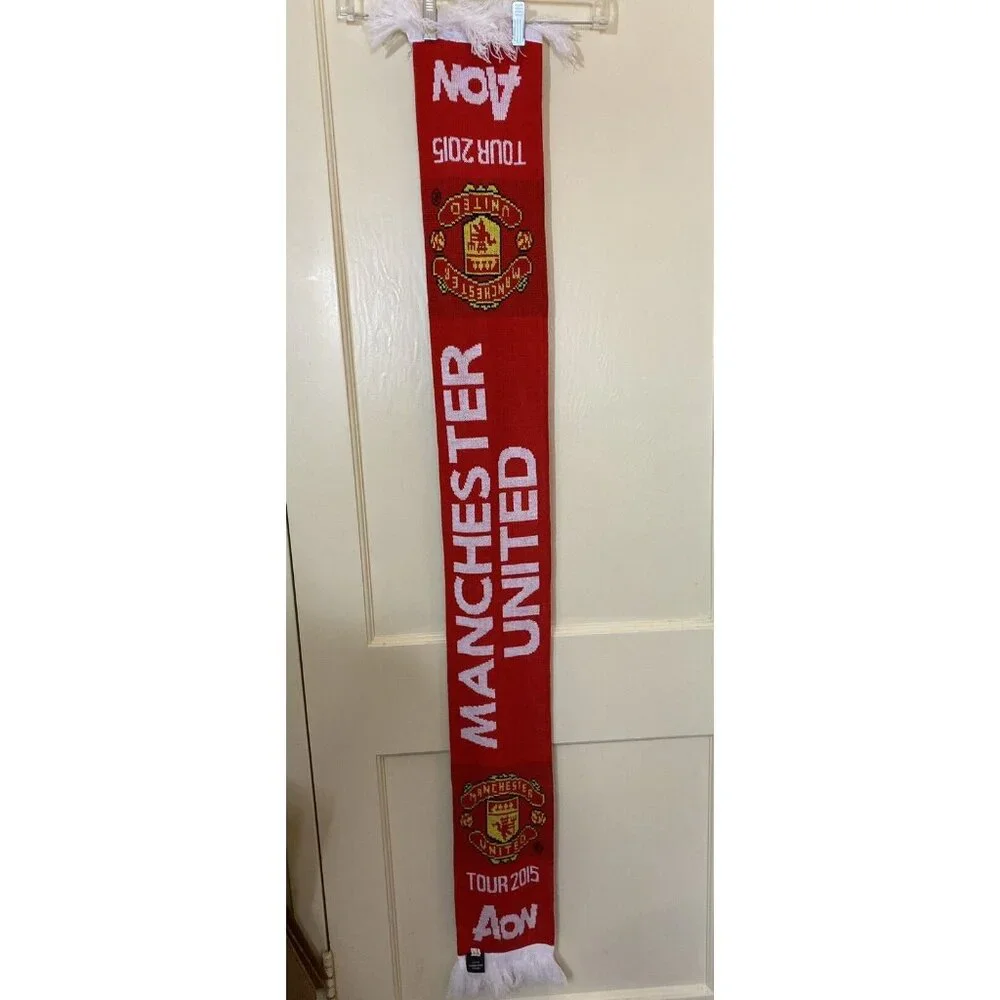 Manchester United Scarf Official Tour 2015 AON Muffler Acrylic EUC